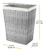 Whitmor Rattique® Laundry Hamper with Lid and Removable Liner - Grey