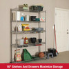 Rubbermaid 5-Tier Deluxe Heavy Duty Chrome Wire Shelving Unit, 1520lb Capacity