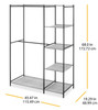 Whitmor Double Rod Closet with Shelves - Black