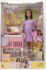 Happy Family Midge & Baby African American Barbie Doll & Crib Set 2002 Mattel