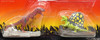 Jurassic Park Tyrannosaurus & Dimetrodon Dinosaur Figure Set & Cards 1993 Kenner