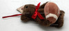 Boyds Bears Mini Plush Bear with Football Ornament Dark Brown 6 inch #562757