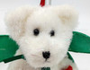 Boyds Bears Beary Christmas Angel Bear Mini Plush Ornament White w/ Green Wings