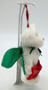Boyds Bears Beary Christmas Angel Bear Mini Plush Ornament White w/ Green Wings