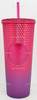 Disney Theme Park 50th Anniversary Starbuck Pink Red Purple Ombre 24oz Tumbler