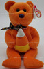 Ty Beanie Baby Treator the Halloween Bear Candy Corn Plush 2008
