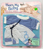 Totsy That's My Baby Blue & White Stripe Doll Fashion Set for 15-17" Dolls 1986