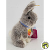 Steiff Manni Grey and White Bunny Rabbit 6 Inch Mohair Plush 1503/10