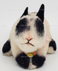 Steiff Timmy White with Black Dots Bunny Rabbit Pink Ribbon Mohair Plush