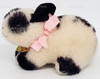 Steiff Timmy White with Black Dots Bunny Rabbit Pink Ribbon Mohair Plush