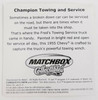 Matchbox Collectibles Champion Towing & Service Model Tow Truck 2003 No. 783324