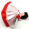 Madame Alexander Jo Little Women Doll 1983 Red Dress White Lace Apron # 413