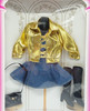 Barbie Fashion Avenue #14980 Gold Jacket Denim Dress Accessories NIB