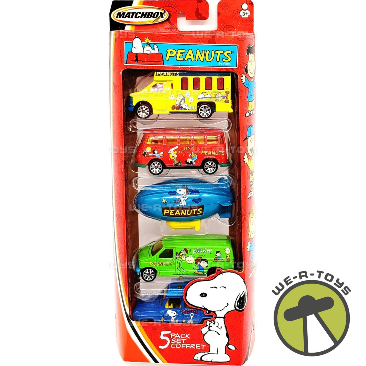 Matchbox Peanuts 5 Pack Vehicle Set 2003 Mattel NEW WeRToys