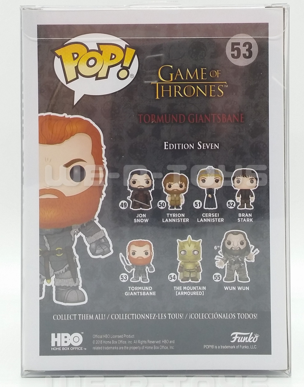 Funko Pop Game Of Thrones Tormund Giantsbane 53 Edition Seven NRFB