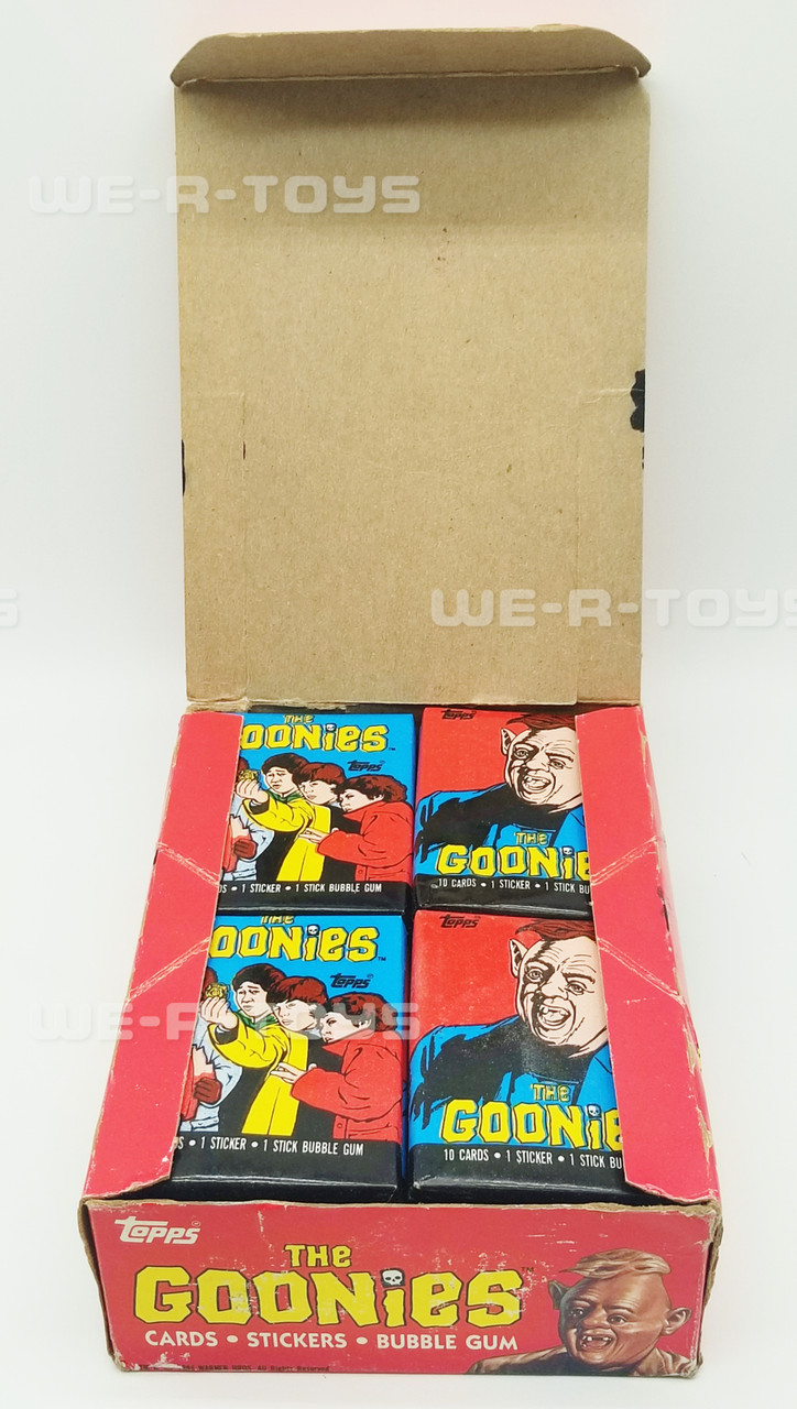 Topps The Goonies Box of 36 Cards Stickers Bubble Gum Sealed Packets 1985 -  We-R-Toys