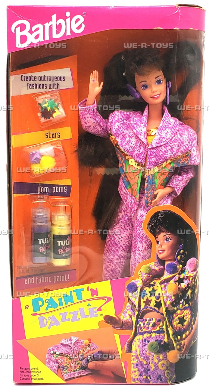 Barbie Paint 'n Dazzle Doll Brunette 1993 Mattel No. 10059 Create