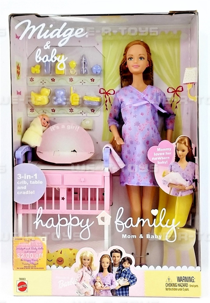 Barbie Happy Family Pregnant Midge and Baby Set 2002 Mattel No. 56663 NRFB