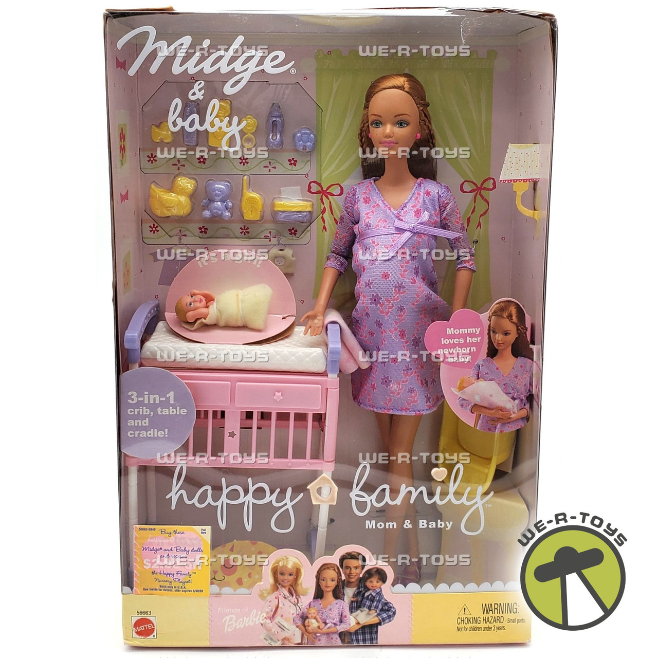 Barbie Happy Family Pregnant Midge and Baby Set 2002 Mattel No