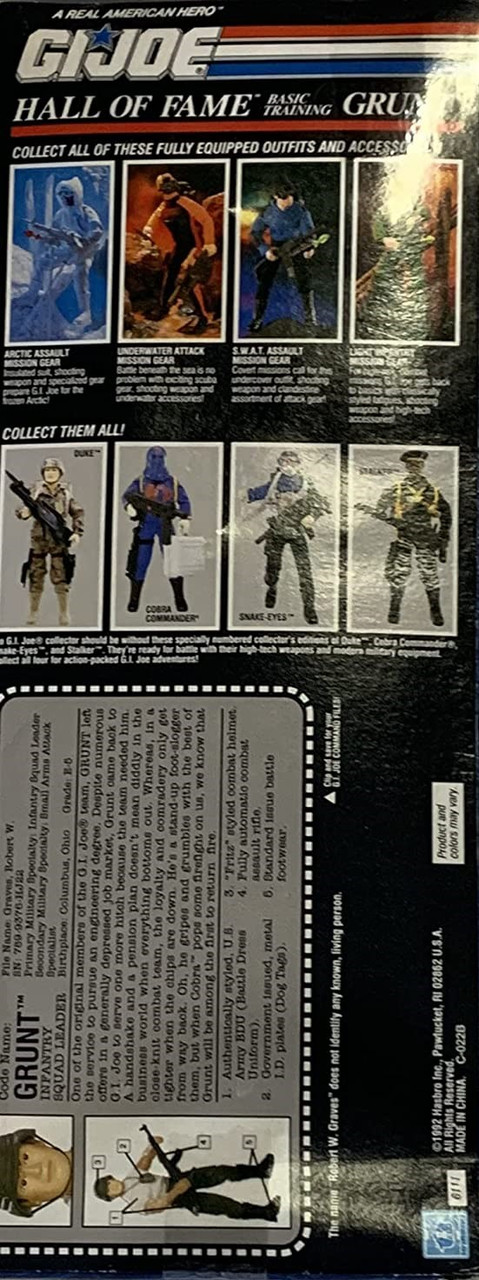 【未開封】G Iジョー Hall of Fame Grunt フィギュア G.I. Joe Hall of Fame Basic Training Grunt 12 inch Action Figure