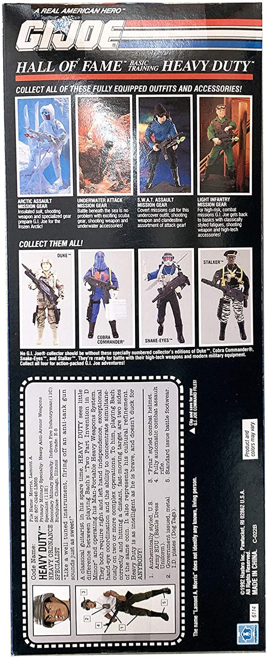G.I. Joe Basic Training Heavy Duty フィギュア Amazon.com: 1992 G.I. Joe Basic Training Heavy Duty 12