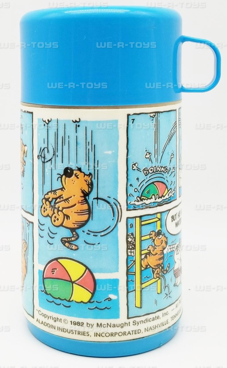 Heathcliff Tin Metal Lunchbox and Thermos Cup 1982 McNaught