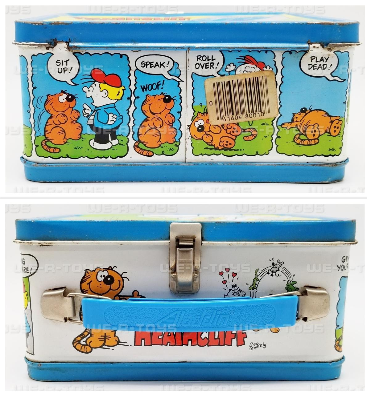 Heathcliff Tin Metal Lunchbox and Thermos Cup 1982 McNaught