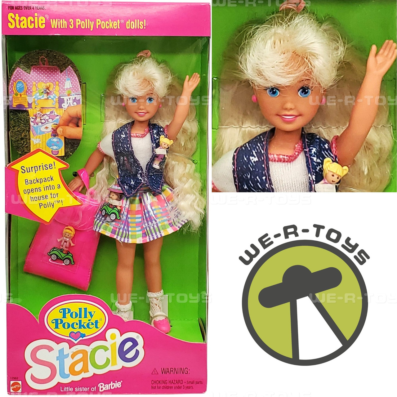 Barbie Polly Pocket Stacie Doll with 3 Polly Pocket Dolls 1994