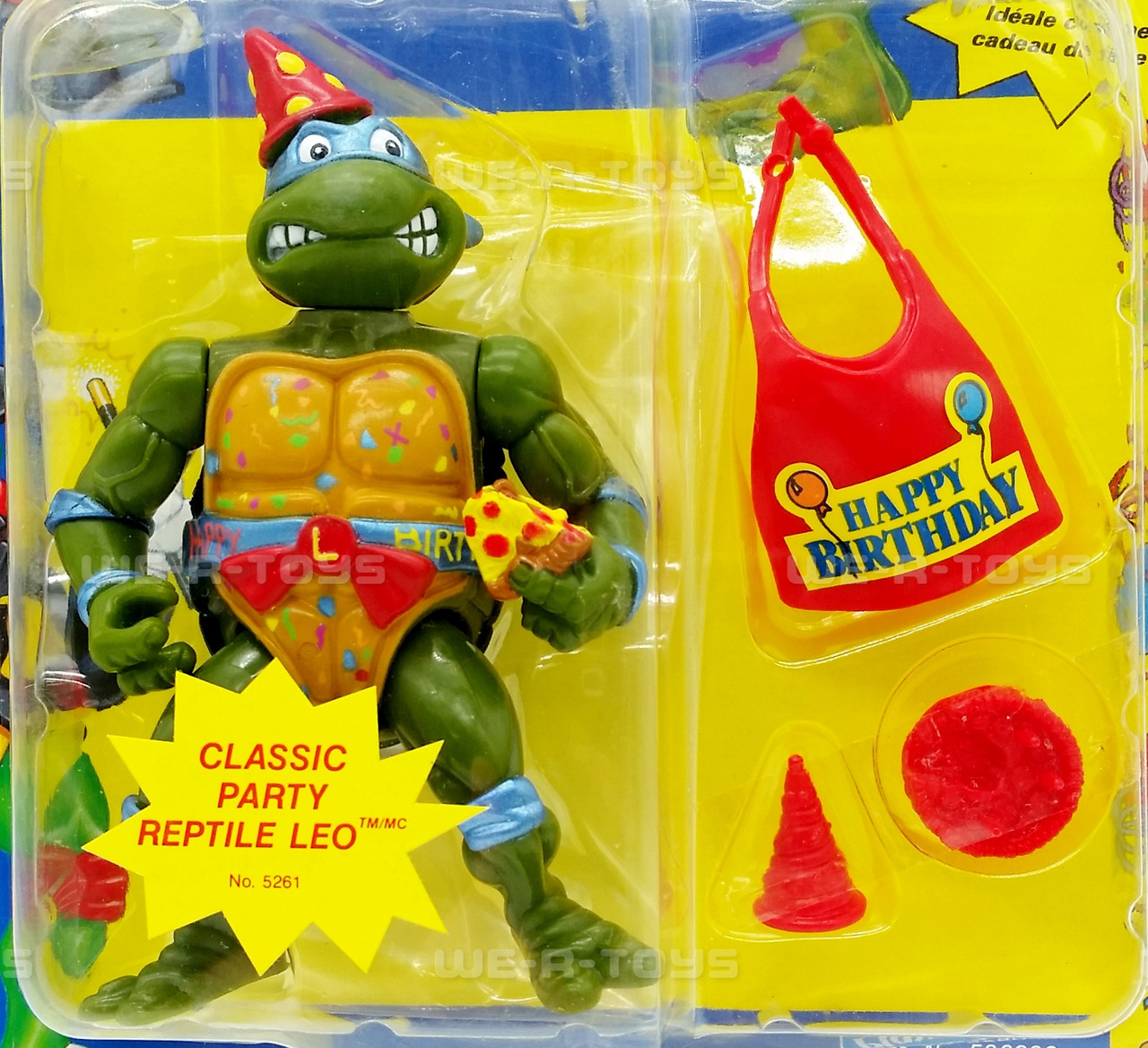 未開封 1992 TMNT Party Leo Playmates タートルズ TMNT Bodacious Birthday Classic Party Reptile Leo Figure 1992 No