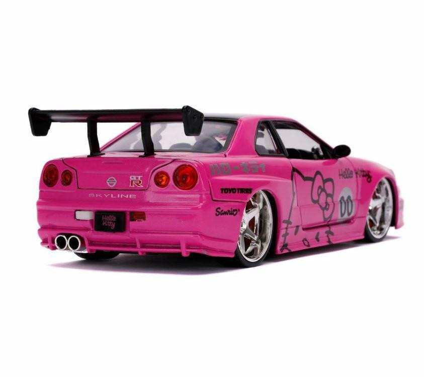 Hello Kitty 2002 Nissan Skyline GT-R R34 Die-Cast Metal