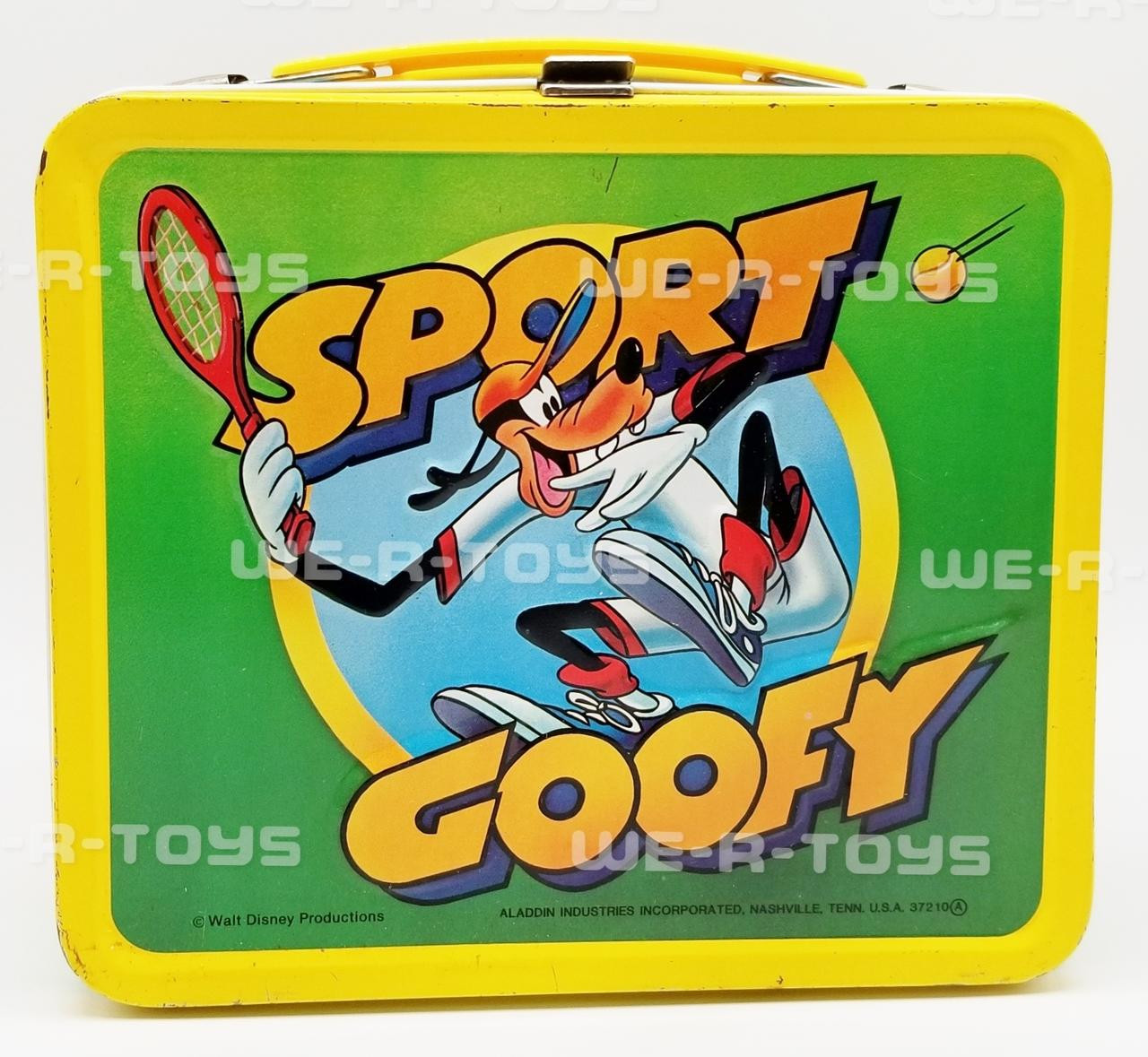Sport Goofy Tin Metal Lunchbox Walt Disney Aladdin Industries & Thermal Cup  USED - We-R-Toys