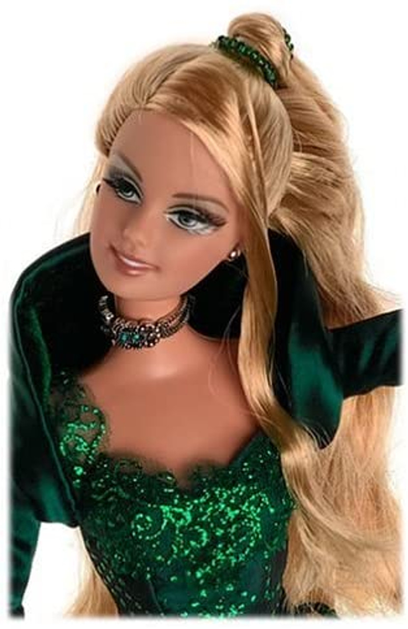 2004 Holiday Barbie Doll Special Edition Green Dress Blonde Hair Mattel  B5848