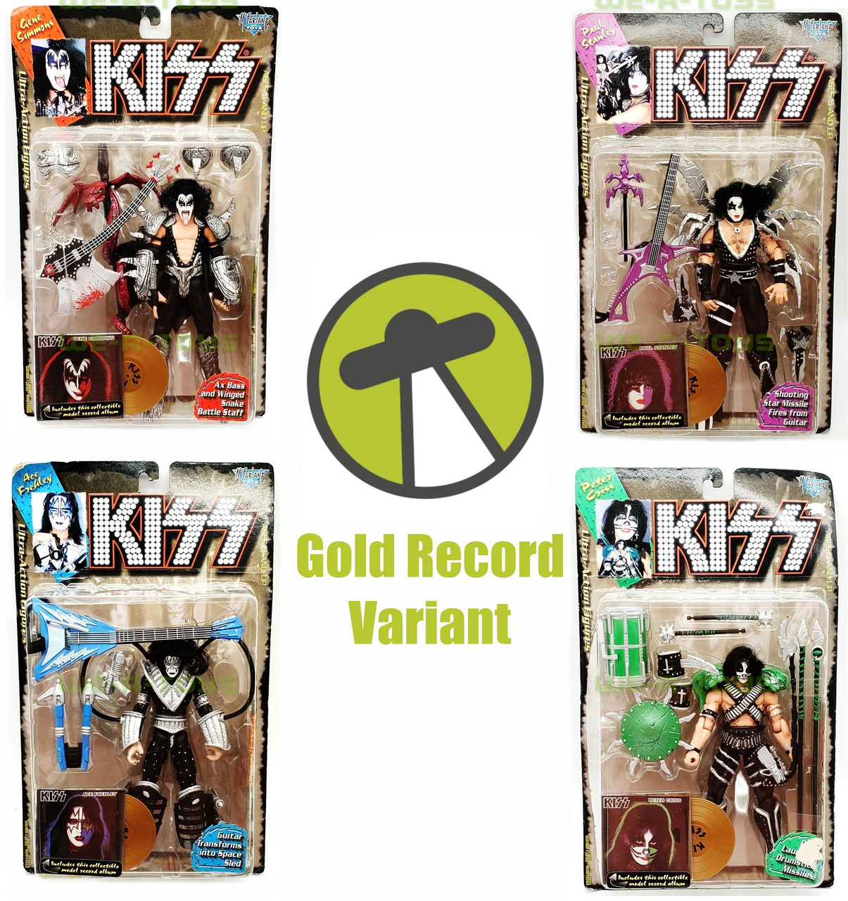 KISS Full Band Set of 4 Gold Record Variant Gene Simmons