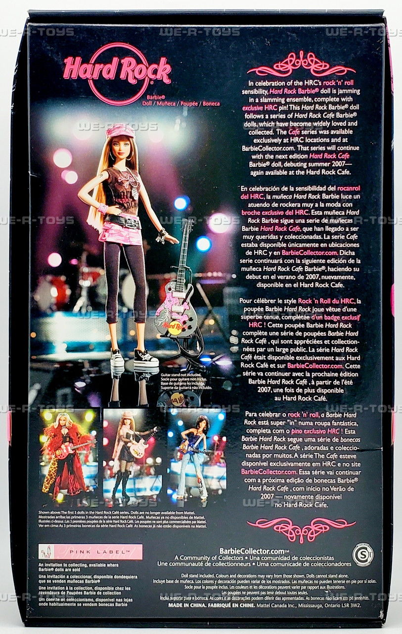 Hard Rock Barbie Doll Pink Label 2006 Mattel #K7906