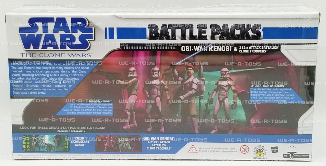 Star Wars The Clone Wars Battle Packs Obi-Wan Kenobi & 212th Attack  Battalion