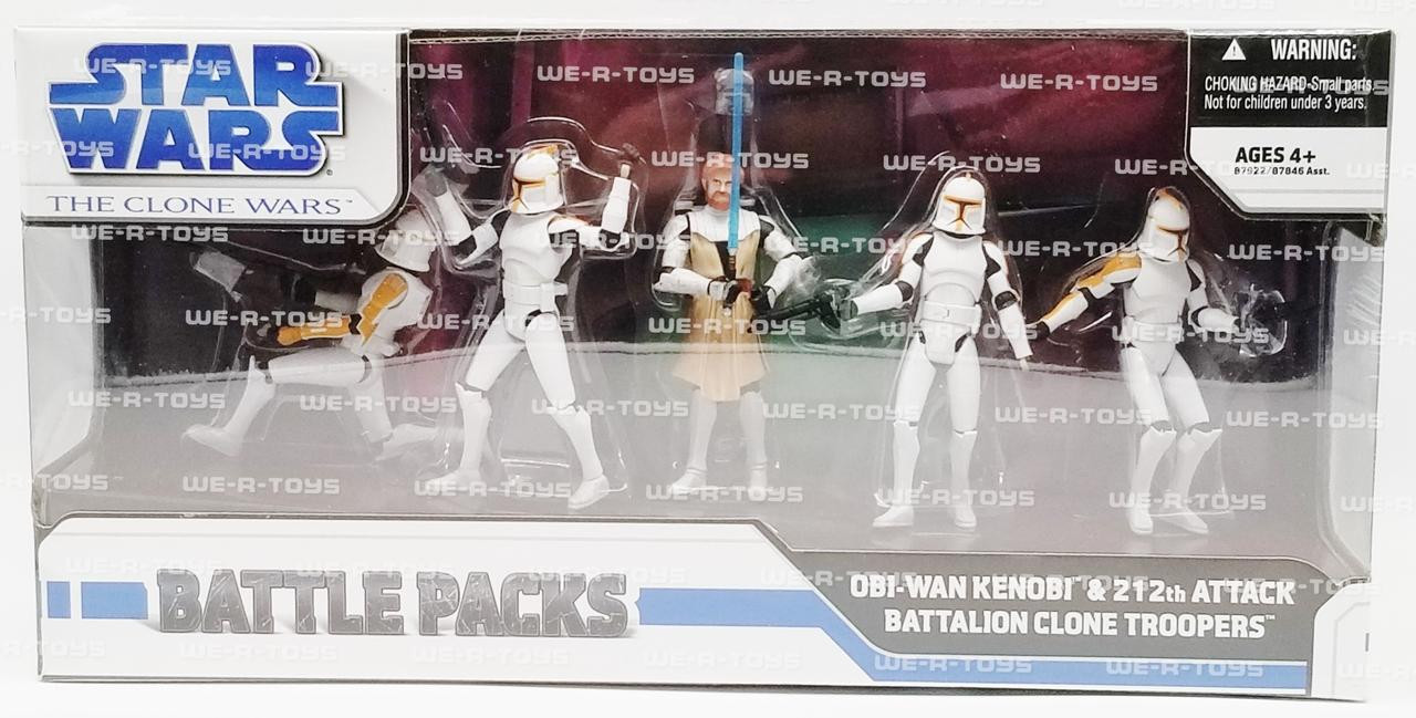 Star Wars The Clone Wars Battle Packs Obi-Wan Kenobi & 212th Attack  Battalion