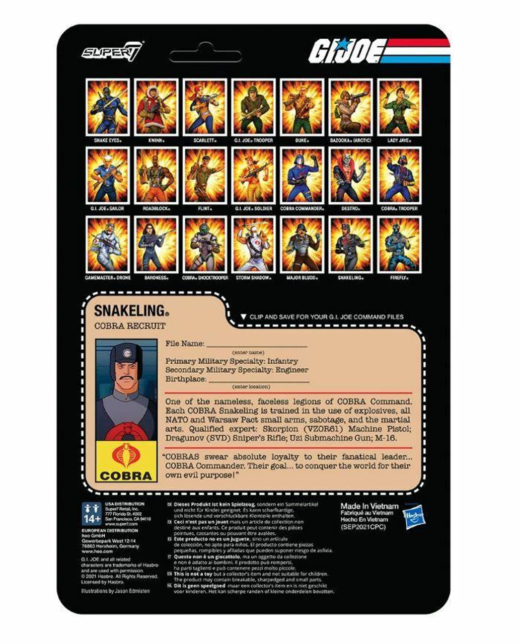 G.I. Joe Cobra Snakeling 3.75" Action Figure Factory Worker with