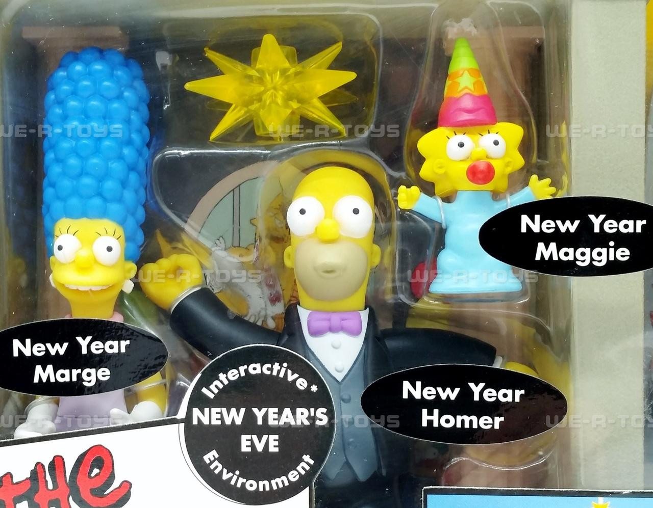 The Simpsons New Year's Eve Interactive Environment Playset 2002 Playmates  NRFB