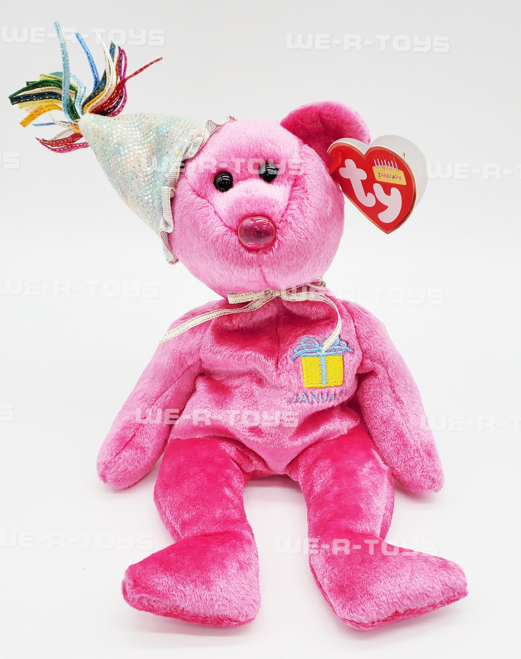 TY Beanie Babies 2002 January Pink Birthday Collection Bear Plush