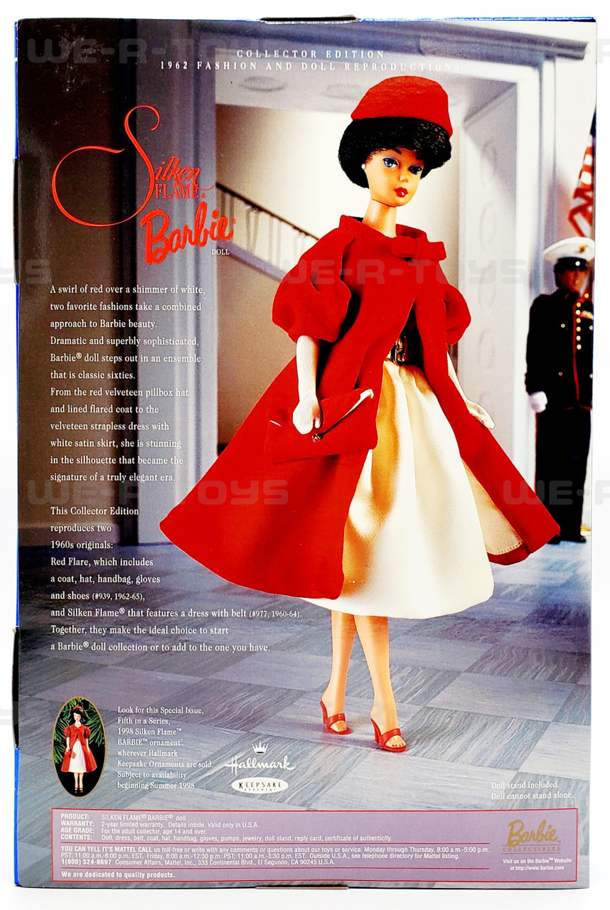 Silken Flame Barbie Doll Brunette 1962 Reproduction 1997 Mattel 18448