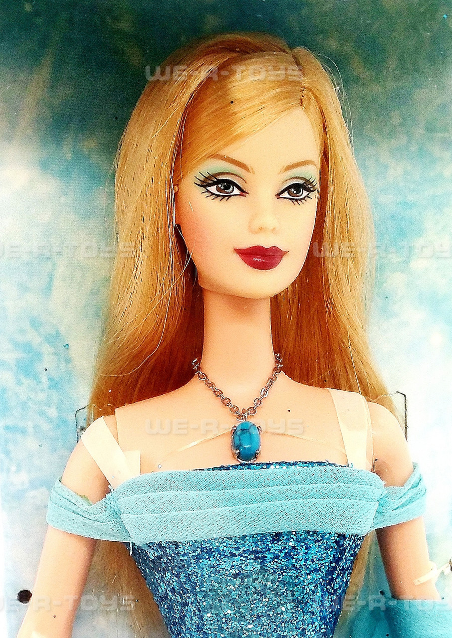 December Turquoise Blonde Barbie Doll Birthstone Collection 2002