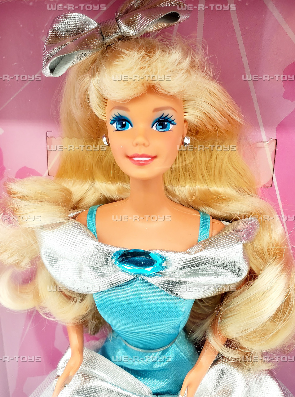 barbie silver dress Barbie 1429 1992 Happy Holidays Doll