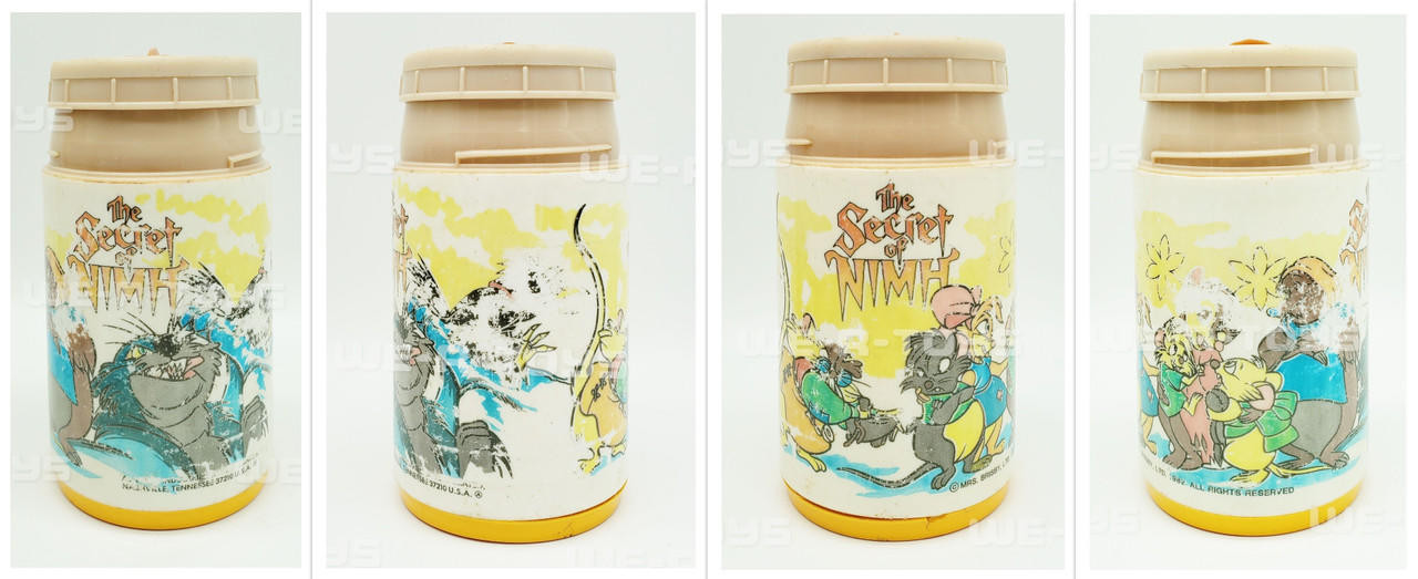 The Secret of NIMH Tin Metal Lunchbox & Thermal Cup 1982 Aladdin