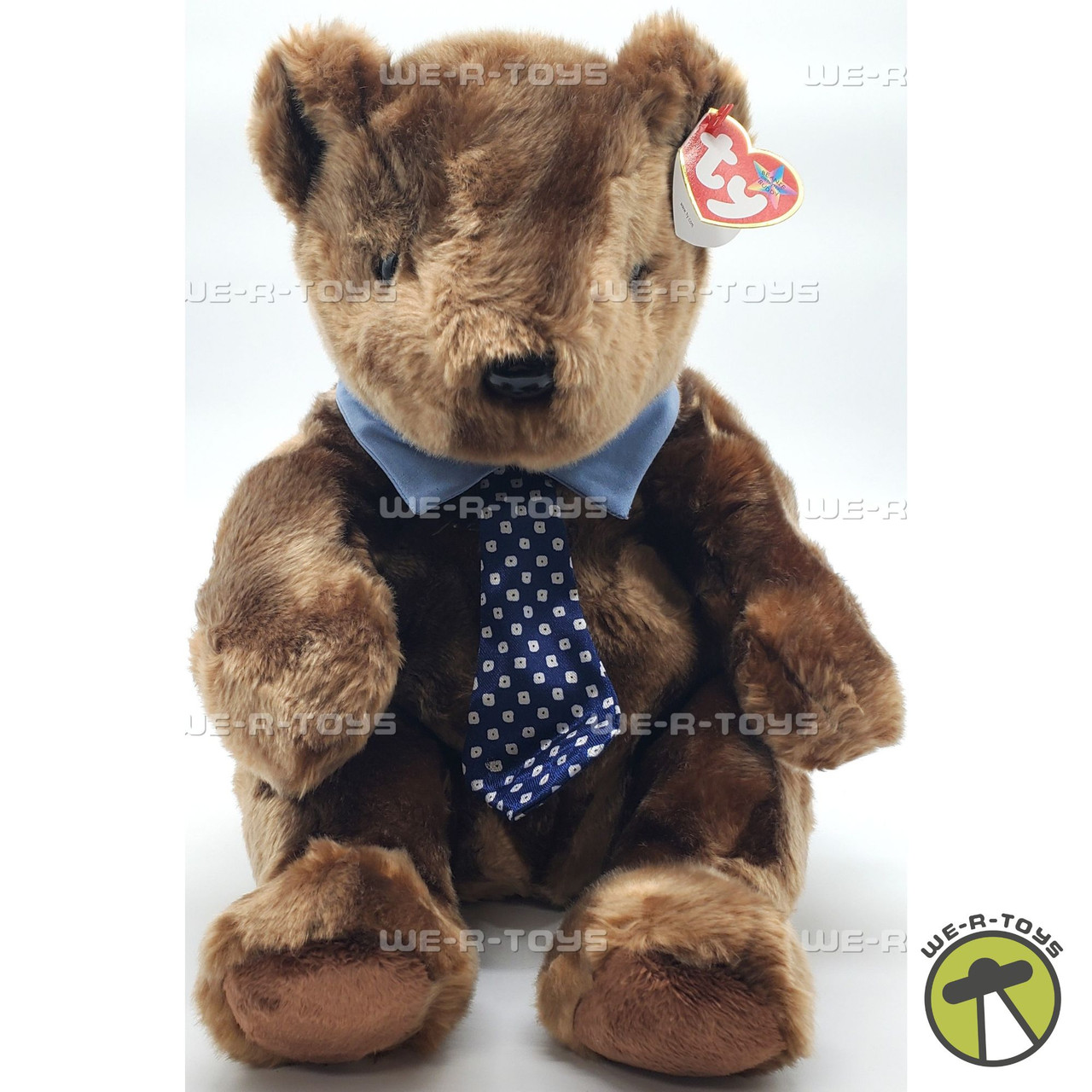 Ty Beanie Buddy Hero the Father's Day Bear with Blue Tie Plush