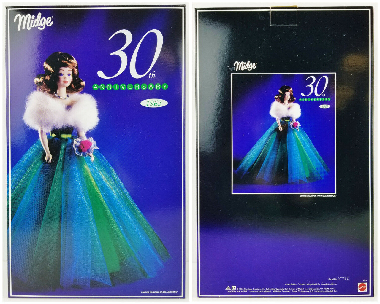 Barbie 30th Anniversary Midge Porcelain Doll Limited Edition 1993