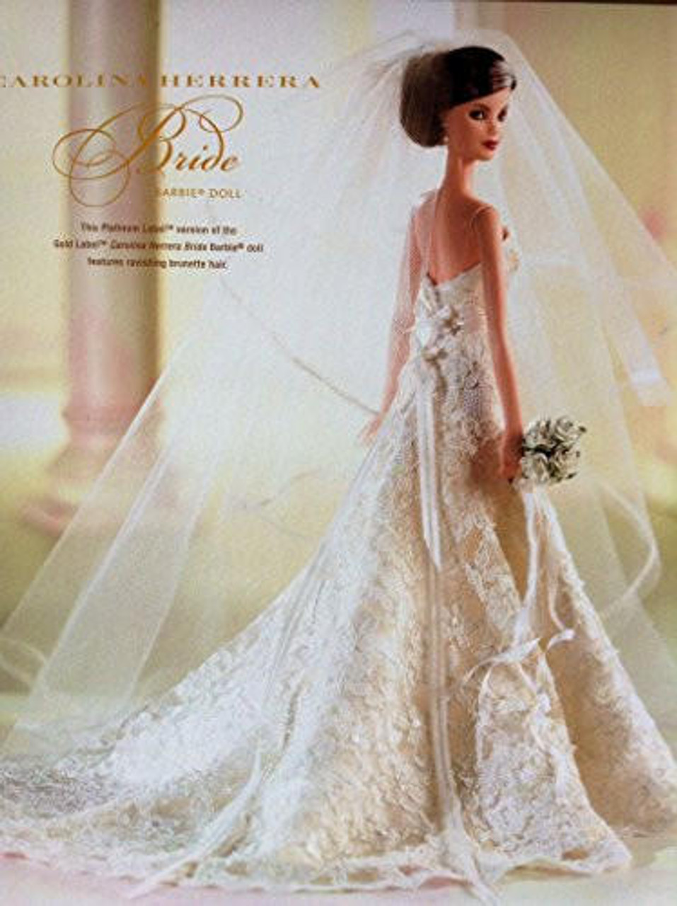 Barbie Carolina Herrera Bride Doll Brunette Platinum Label Mattel No. J6771