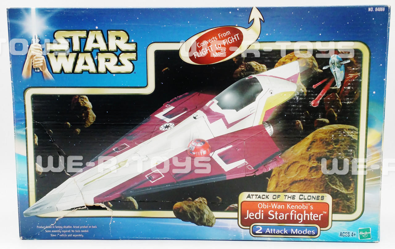 Star Wars Obi-Wan Kenobi's Jedi Starfighter Vehicle 2001 Hasbro 84869  COMPLETE