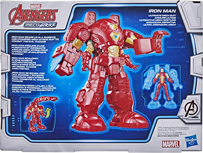 Marvel Avengers Mech Strike Deluxe Action Figures 8 in Iron Man