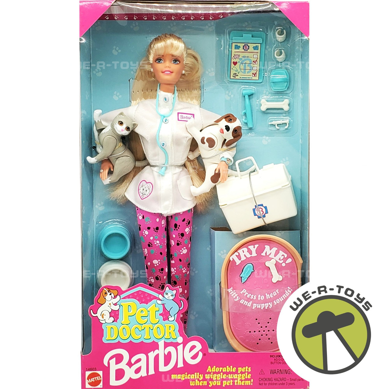 Poupée Barbie Vétérinaire Pet Doctor 1996 - Vintage Mattel - Années 90 - Bon état Général