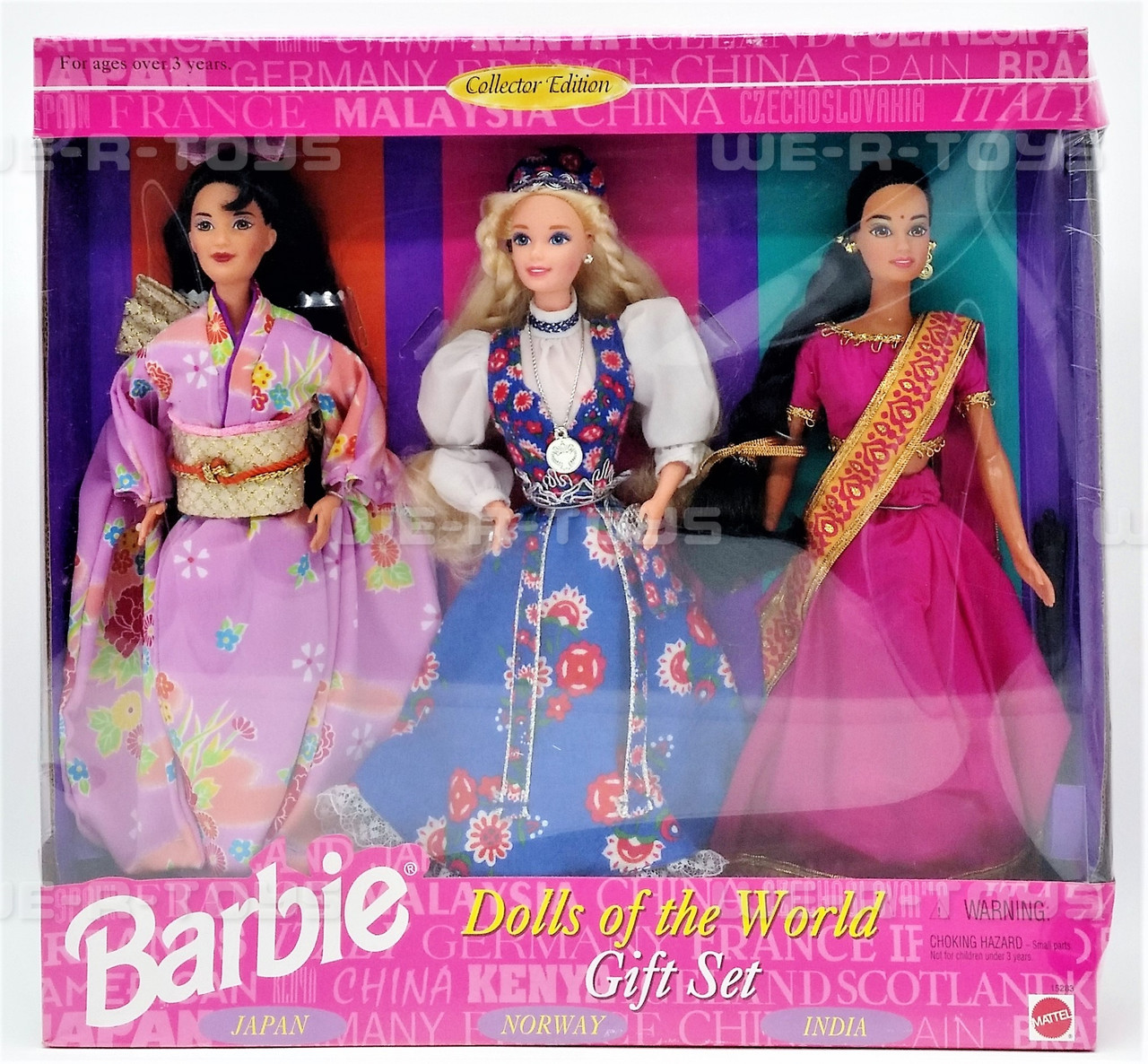 Barbie Dolls of the World Norwegian Japanese & Indian 3 Doll Gift Set NRFB